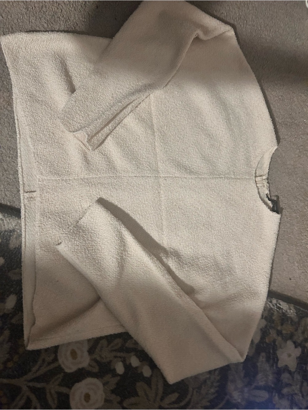Zara Cream Bouclé Crop Pullover